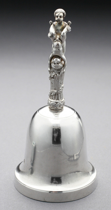 Silver Table Bell - Cast Silver Handle, 2 Cherubs